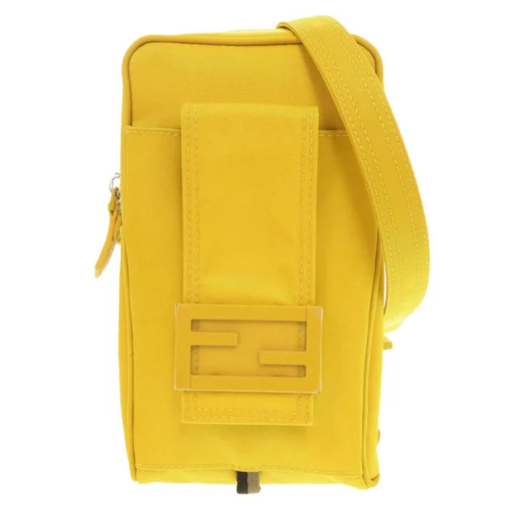 Fendi Baguette phone Pouch Clutch yellow shoulder bag